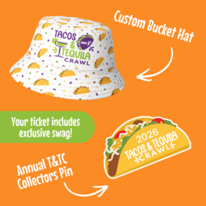Tacos & Tequila Social Media Posts (17) image of bucket hat and pin mock up